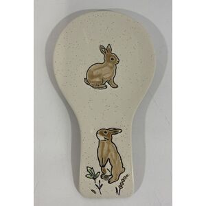Eli + Ana Bunny Rabbit Pottery Art Spoon Rest